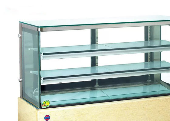 Mermer Tabanlı Temperli Cam 490W Pasta Teşhir Dolabı