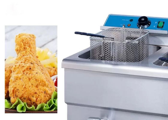 Dayanıklı Çift Tank 8L 6.5kw Tezgah Üstü Fritöz