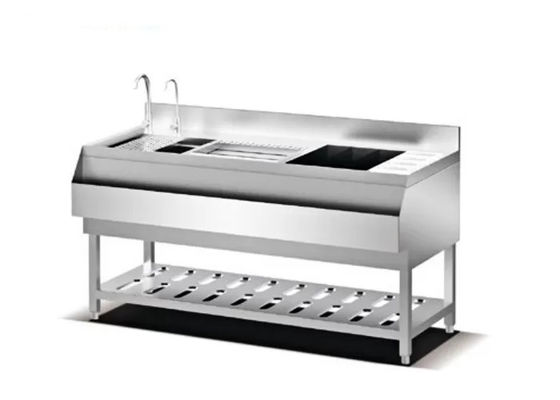 Çift Evyeli 1100mm SS201 Paslanmaz Çelik Pişirme Ekipmanları